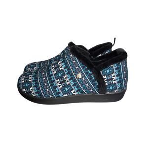 Alegria Cozee (or Comfee) slippers in the Santa Fe Teal pattern